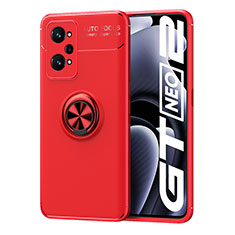 Custodia Silicone Ultra Sottile Morbida Cover con Magnetico Anello Supporto SD2 per Realme GT Neo 3T 5G Rosso