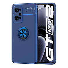 Custodia Silicone Ultra Sottile Morbida Cover con Magnetico Anello Supporto SD2 per Realme Q5 Pro 5G Blu