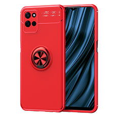 Custodia Silicone Ultra Sottile Morbida Cover con Magnetico Anello Supporto SD2 per Realme V11 5G Rosso