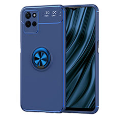 Custodia Silicone Ultra Sottile Morbida Cover con Magnetico Anello Supporto SD2 per Realme V11s 5G Blu