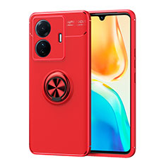 Custodia Silicone Ultra Sottile Morbida Cover con Magnetico Anello Supporto SD2 per Vivo T1 Pro 5G Rosso