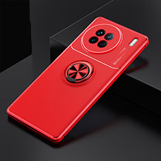 Custodia Silicone Ultra Sottile Morbida Cover con Magnetico Anello Supporto SD2 per Vivo X90 5G Rosso