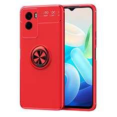 Custodia Silicone Ultra Sottile Morbida Cover con Magnetico Anello Supporto SD2 per Vivo Y55s (2021) Rosso