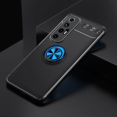 Custodia Silicone Ultra Sottile Morbida Cover con Magnetico Anello Supporto SD2 per Xiaomi Mi 10S 5G Blu e Nero