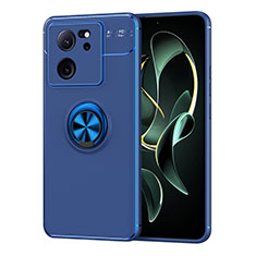 Custodia Silicone Ultra Sottile Morbida Cover con Magnetico Anello Supporto SD2 per Xiaomi Mi 13T 5G Blu