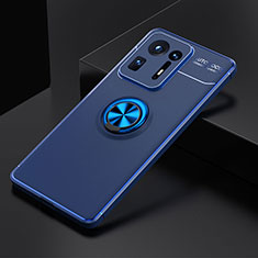 Custodia Silicone Ultra Sottile Morbida Cover con Magnetico Anello Supporto SD2 per Xiaomi Mi Mix 4 5G Blu