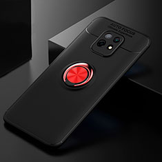 Custodia Silicone Ultra Sottile Morbida Cover con Magnetico Anello Supporto SD2 per Xiaomi Redmi 10X Pro 5G Rosso e Nero