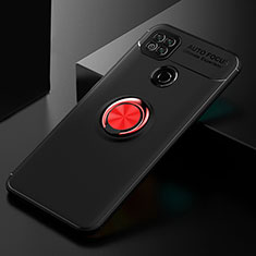 Custodia Silicone Ultra Sottile Morbida Cover con Magnetico Anello Supporto SD2 per Xiaomi Redmi 9 Activ Rosso e Nero