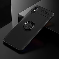 Custodia Silicone Ultra Sottile Morbida Cover con Magnetico Anello Supporto SD2 per Xiaomi Redmi 9A Nero