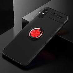 Custodia Silicone Ultra Sottile Morbida Cover con Magnetico Anello Supporto SD2 per Xiaomi Redmi 9A Rosso e Nero