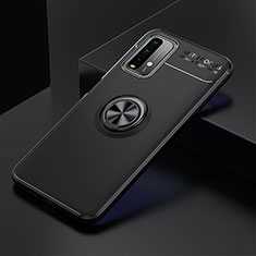 Custodia Silicone Ultra Sottile Morbida Cover con Magnetico Anello Supporto SD2 per Xiaomi Redmi 9T 4G Nero