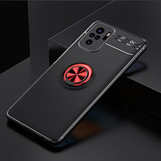 Custodia Silicone Ultra Sottile Morbida Cover con Magnetico Anello Supporto SD2 per Xiaomi Redmi Note 10 4G Rosso e Nero