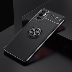 Custodia Silicone Ultra Sottile Morbida Cover con Magnetico Anello Supporto SD2 per Xiaomi Redmi Note 10 5G Nero