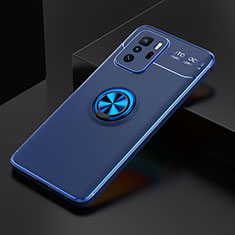 Custodia Silicone Ultra Sottile Morbida Cover con Magnetico Anello Supporto SD2 per Xiaomi Redmi Note 10 Pro 5G Blu