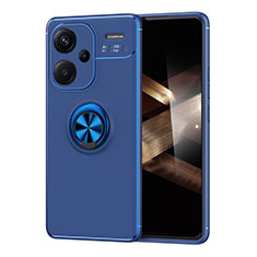 Custodia Silicone Ultra Sottile Morbida Cover con Magnetico Anello Supporto SD2 per Xiaomi Redmi Note 13 Pro+ Plus 5G Blu