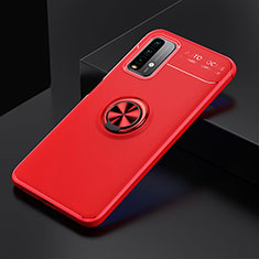 Custodia Silicone Ultra Sottile Morbida Cover con Magnetico Anello Supporto SD2 per Xiaomi Redmi Note 9 4G Rosso