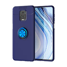 Custodia Silicone Ultra Sottile Morbida Cover con Magnetico Anello Supporto SD2 per Xiaomi Redmi Note 9 Pro Blu