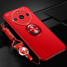 Custodia Silicone Ultra Sottile Morbida Cover con Magnetico Anello Supporto SD3 per Realme 11 Pro 5G Rosso