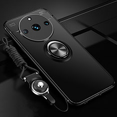 Custodia Silicone Ultra Sottile Morbida Cover con Magnetico Anello Supporto SD3 per Realme Narzo 60 Pro 5G Nero