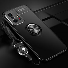 Custodia Silicone Ultra Sottile Morbida Cover con Magnetico Anello Supporto SD3 per Xiaomi Mi 11T 5G Nero
