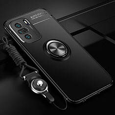 Custodia Silicone Ultra Sottile Morbida Cover con Magnetico Anello Supporto SD3 per Xiaomi Mi 11X 5G Nero