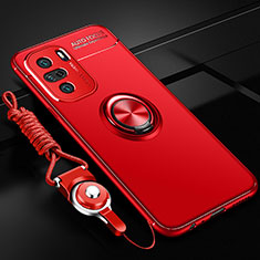 Custodia Silicone Ultra Sottile Morbida Cover con Magnetico Anello Supporto SD3 per Xiaomi Mi 11X 5G Rosso