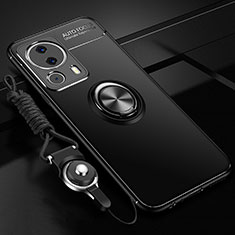 Custodia Silicone Ultra Sottile Morbida Cover con Magnetico Anello Supporto SD3 per Xiaomi Mi 13 Lite 5G Nero