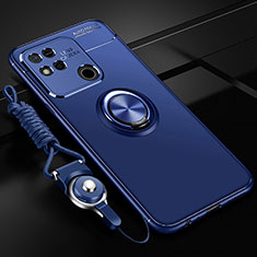 Custodia Silicone Ultra Sottile Morbida Cover con Magnetico Anello Supporto SD3 per Xiaomi POCO C3 Blu