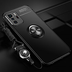 Custodia Silicone Ultra Sottile Morbida Cover con Magnetico Anello Supporto SD3 per Xiaomi Poco X3 GT 5G Nero