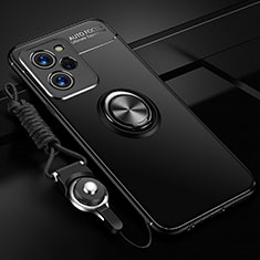 Custodia Silicone Ultra Sottile Morbida Cover con Magnetico Anello Supporto SD3 per Xiaomi Poco X5 Pro 5G Nero