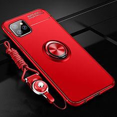 Custodia Silicone Ultra Sottile Morbida Cover con Magnetico Anello Supporto T01 per Apple iPhone 11 Pro Rosso