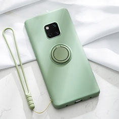 Custodia Silicone Ultra Sottile Morbida Cover con Magnetico Anello Supporto T01 per Huawei Mate 20 Pro Verde