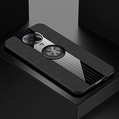 Custodia Silicone Ultra Sottile Morbida Cover con Magnetico Anello Supporto T01 per Xiaomi Redmi K30 Pro Zoom Nero