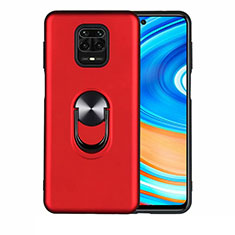 Custodia Silicone Ultra Sottile Morbida Cover con Magnetico Anello Supporto T01 per Xiaomi Redmi Note 9S Rosso