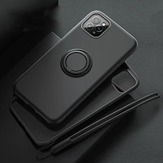 Custodia Silicone Ultra Sottile Morbida Cover con Magnetico Anello Supporto T02 per Apple iPhone 11 Pro Nero