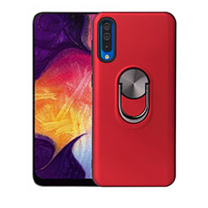 Custodia Silicone Ultra Sottile Morbida Cover con Magnetico Anello Supporto T02 per Samsung Galaxy A70S Rosso