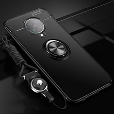 Custodia Silicone Ultra Sottile Morbida Cover con Magnetico Anello Supporto T03 per Xiaomi Poco F2 Pro Nero