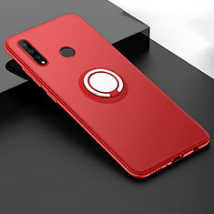 Custodia Silicone Ultra Sottile Morbida Cover con Magnetico Anello Supporto T04 per Huawei P30 Lite New Edition Rosso