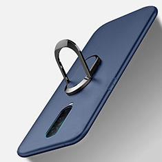 Custodia Silicone Ultra Sottile Morbida Cover con Magnetico Anello Supporto T04 per Oppo R17 Pro Blu