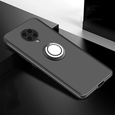 Custodia Silicone Ultra Sottile Morbida Cover con Magnetico Anello Supporto T04 per Xiaomi Redmi K30 Pro Zoom Nero