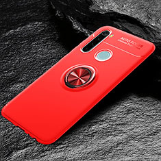 Custodia Silicone Ultra Sottile Morbida Cover con Magnetico Anello Supporto T04 per Xiaomi Redmi Note 8 (2021) Rosso