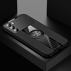 Custodia Silicone Ultra Sottile Morbida Cover con Magnetico Anello Supporto X01L per Oppo K9 Pro 5G Nero