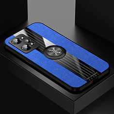 Custodia Silicone Ultra Sottile Morbida Cover con Magnetico Anello Supporto X01L per Realme GT Neo2 5G Blu