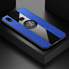 Custodia Silicone Ultra Sottile Morbida Cover con Magnetico Anello Supporto X01L per Samsung Galaxy A10s Blu