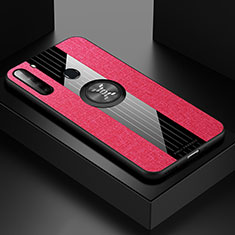Custodia Silicone Ultra Sottile Morbida Cover con Magnetico Anello Supporto X01L per Samsung Galaxy A21 Rosso