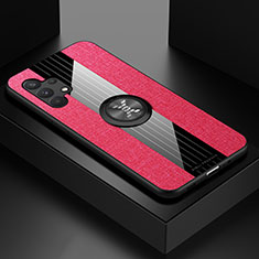 Custodia Silicone Ultra Sottile Morbida Cover con Magnetico Anello Supporto X01L per Samsung Galaxy A32 4G Rosso