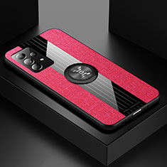 Custodia Silicone Ultra Sottile Morbida Cover con Magnetico Anello Supporto X01L per Samsung Galaxy A52 5G Rosso