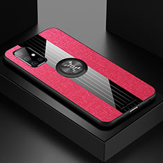 Custodia Silicone Ultra Sottile Morbida Cover con Magnetico Anello Supporto X01L per Samsung Galaxy A71 4G A715 Rosso