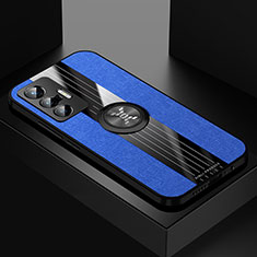 Custodia Silicone Ultra Sottile Morbida Cover con Magnetico Anello Supporto X01L per Vivo X70t Blu