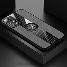Custodia Silicone Ultra Sottile Morbida Cover con Magnetico Anello Supporto X01L per Xiaomi Mi 11i 5G (2022) Grigio